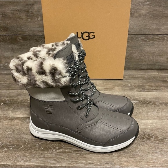 UGG | Zaylee Leopard Snow Boots In Charcoal Grey Size 6 NEW In Box - Picture 3 of 10